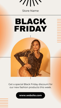 Black Friday Sale with Stunning Fashionable Woman Instagram Story Design Template