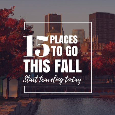 City Landscape in Autumn Instagram Design Template