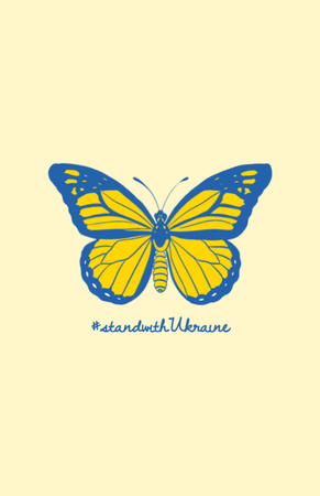 Butterfly in Ukrainian Flag Colors Flyer 5.5x8.5in tervezősablon