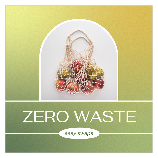 Zero Waste concept with Eco Bag Instagram Tasarım Şablonu