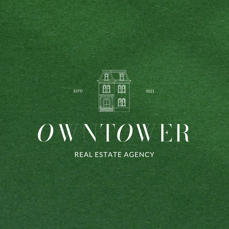Real Estate Agency Ad on Green Logo Design Template