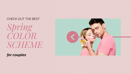 Trendy Spring Collection Colors with Stylish Couple Youtube Thumbnail Design Template