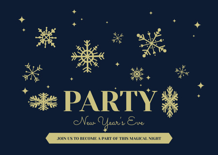 New Year Party Announcement Postcard 5x7in Design Template