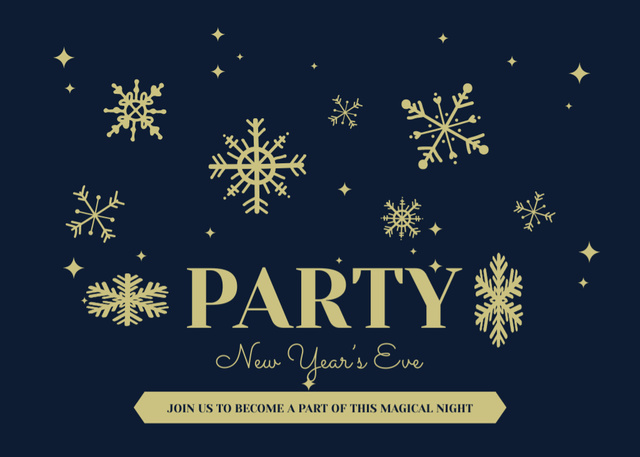 Ad of New Year Night Party Postcard 5x7in Design Template
