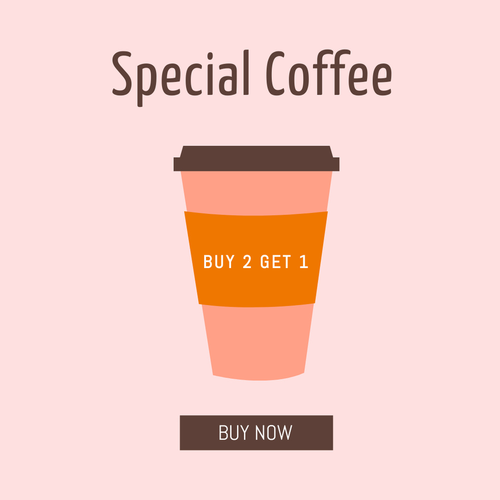 Awesome Cafe Ad with Coffee Beverage Promo Instagram – шаблон для дизайна