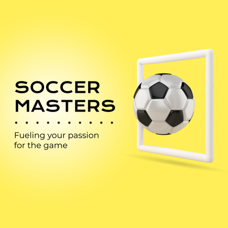 Vangitseva jalkapallopelin mainoskampanja keltaisella Animated Logo Design Template