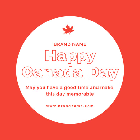 Canada Day Celebration Announcement Instagram Design Template