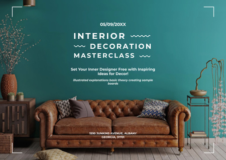 Masterclass of Interior decoration Poster B2 Horizontal Design Template