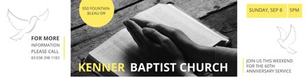 Plantilla de diseño de Baptist Church Invitation with Prayer Twitter 