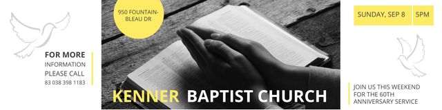 Designvorlage Baptist Church Invitation with Prayer für Twitter
