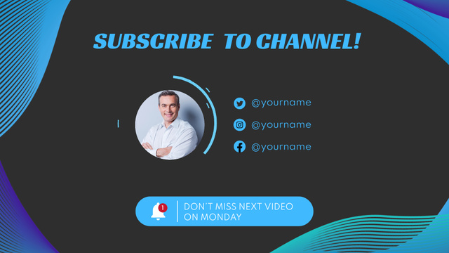 Offer to Watch Vlog of Businessman YouTube outro – шаблон для дизайну