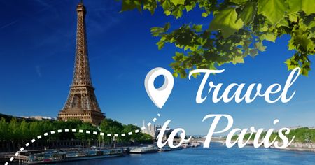 Paris tour Advertisement with Eiffel Tower Facebook AD Design Template