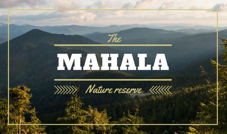 Nature Reserve with Forest and Mountains Business card Design Template