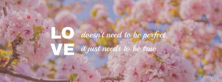 Quote about Love with Blooming Flowers Facebook cover Design Template