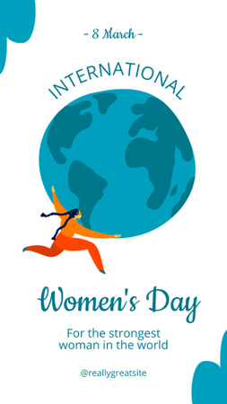 Woman with Planet on International Women's Day Instagram Story Design Template