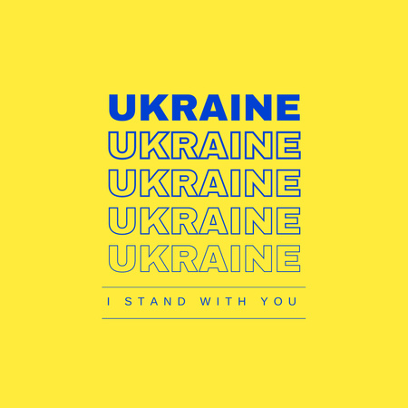 Motivációs kifejezés Ukrajnával való kiálláshoz Instagram tervezősablon