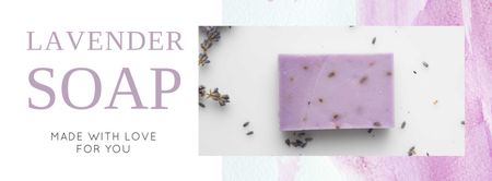 Handmade Soap Bar Offer with Lavender Facebook cover Design Template