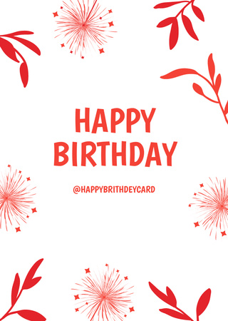 Happy Birthday Greeting Postcard A6 Vertical Design Template