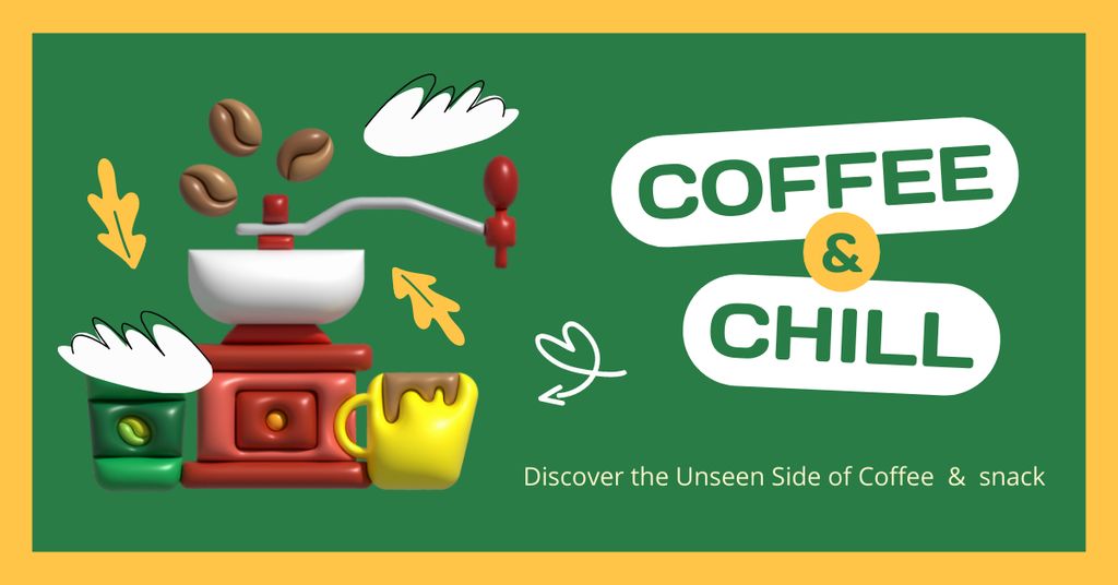 Awesome Coffee And Snacks In Shop Promotion Facebook AD Design Template