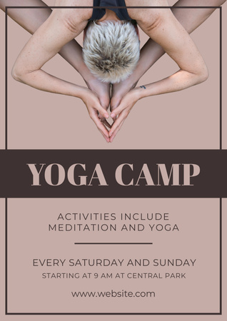 Plantilla de diseño de invitación al campamento de yoga Poster 