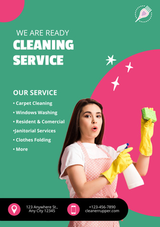 Advertising Cleaning Services Flyer A7 Design Template