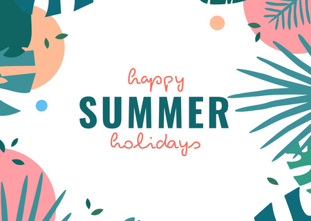 Happy Summer Holiday Card Design Template