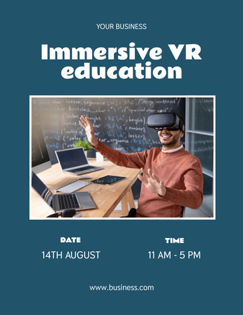 VR Education Announcement Poster 8.5x11in Design Template