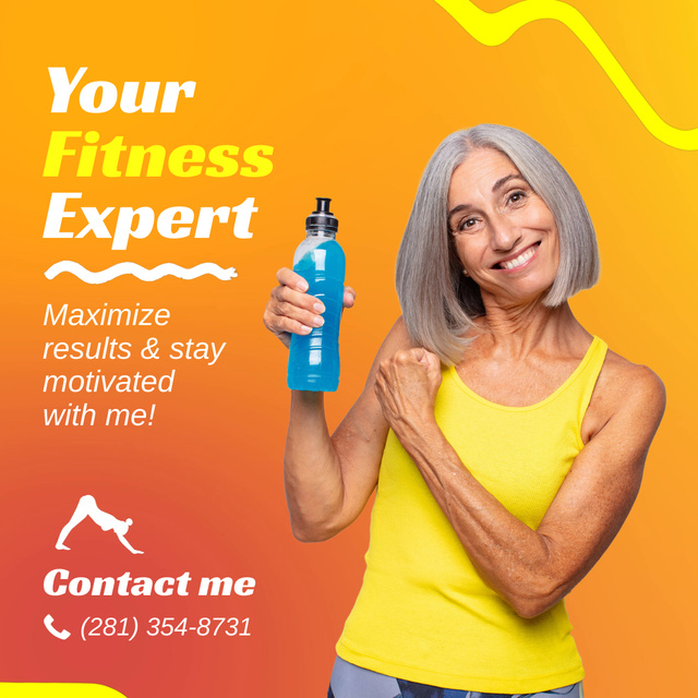Professional Fitness Expert Service Offer Animated Postデザインテンプレート