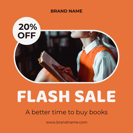 Flash Sale On Books In A Store Instagram Design Template