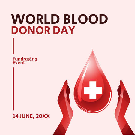 Ontwerpsjabloon van Instagram van aankondiging van bloeddonordag