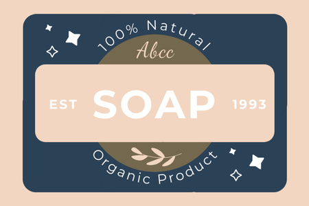 Elegant Organik Sabun Paket Promosyonu Label Tasarım Şablonu