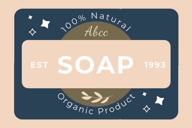 Elegant Organic Soap Package Promotion Label Šablona návrhu