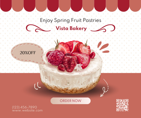Spring Sale Fruit Cakes Facebook Design Template