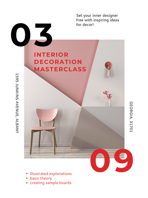 Mastering the Craft of Interior Decoration Poster US Šablona návrhu