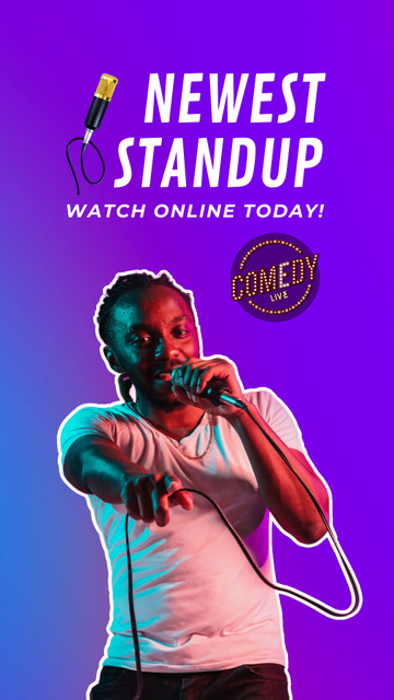 Professional Comedian Newest Stand-Up Show Announcement Instagram Video Story Modelo de Design