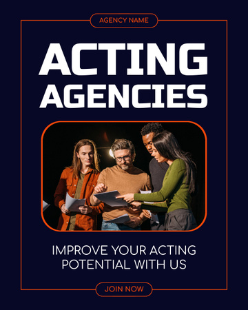 Improve Your Acting Potential at Acting Agency Instagram Post Vertical Design Template