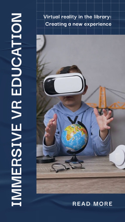 Kid in Virtual Reality Glasses Instagram Video Story – шаблон для дизайну