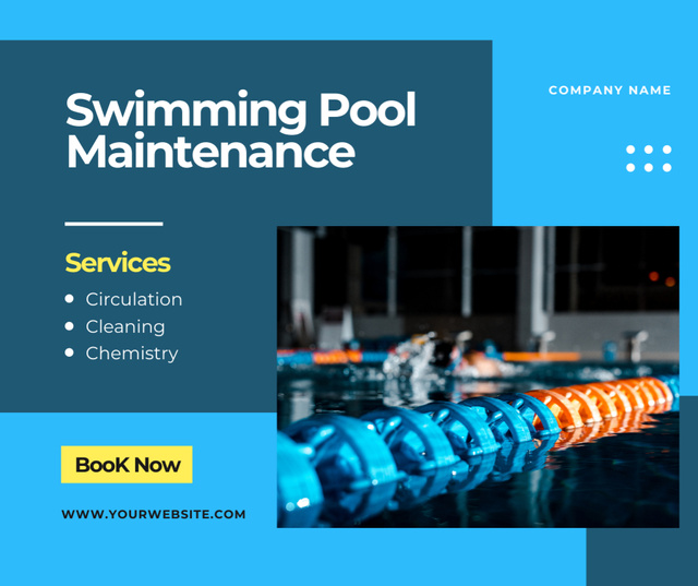 Sport Pool Cleaning and Maintenance Offer Facebookデザインテンプレート