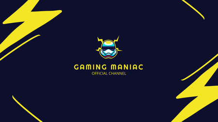 Gaming Logo on Blue Background Youtube Modelo de Design