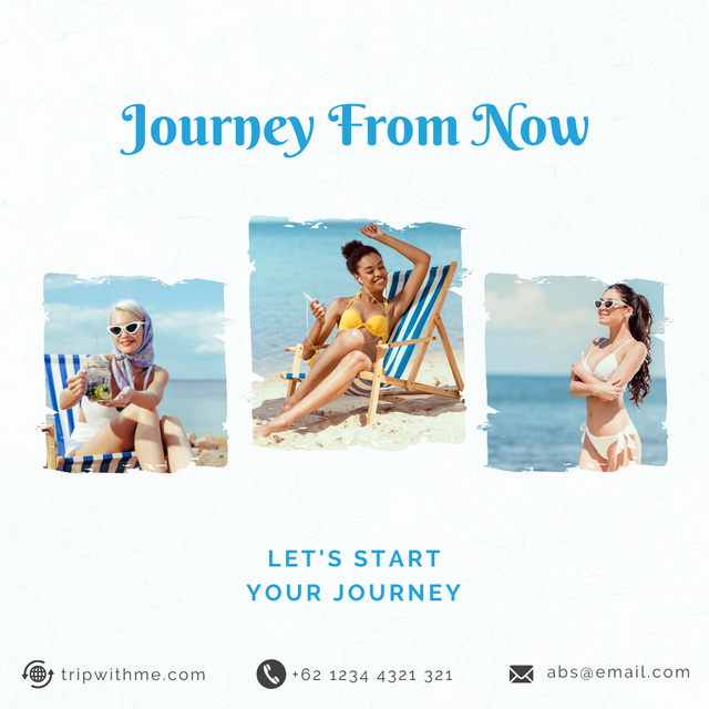 Ontwerpsjabloon van Instagram van Journey Inspiration with Woman on Vacation