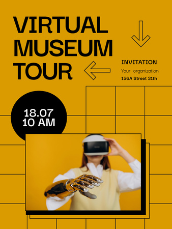 Invitation to Virtual Museum Tour Poster 36x48in Design Template