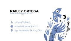 Tattoo Studio Services Offer With Blue Illustration on White