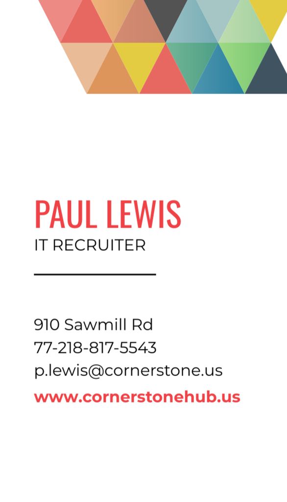 Recruiter Service Offer Business Card US Vertical Tasarım Şablonu