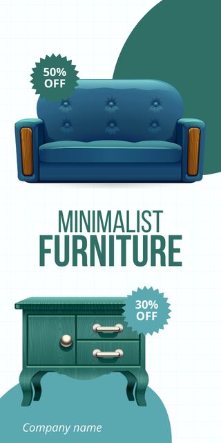 Offer of Stylish Minimalistic Furniture Graphic Πρότυπο σχεδίασης