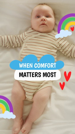 Modèle de visuel Citation sur le confort et la matière avec un bébé mignon - TikTok Video