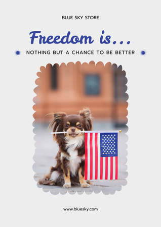 USA Freedom and Independence Celebration Poster Design Template