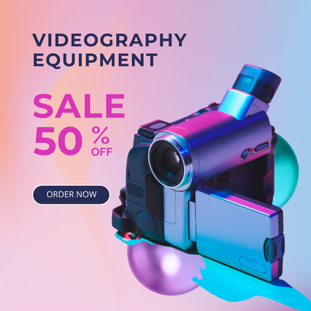Announcement of Discount on Videography Equipment Instagram Design Template