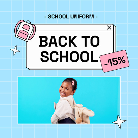 Modèle de visuel Belle offre d'uniforme scolaire à des tarifs réduits - Animated Post