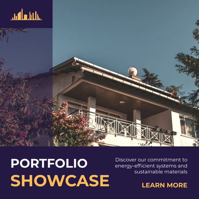 Architectural Showcase with Beautiful Mansion Instagram Design Template