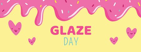 Platilla de diseño Glaze Day Announcement with Pink Hearts Facebook cover